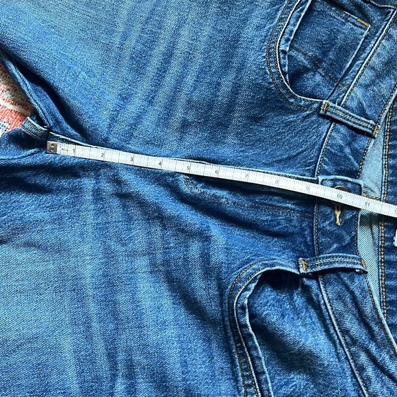 Zara Classic 70’s High Rise Flare Leg Jeans 10 - Rigid, No Stretch, Classic Blue - Picture 7 of 8